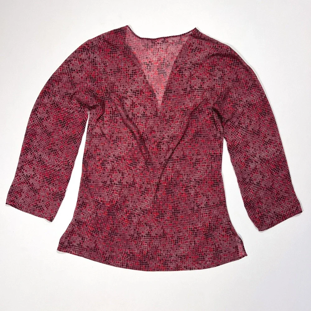 Victoria's Secret Vintage Sheer Snakeskin Tunic Coverup Red Burgundy